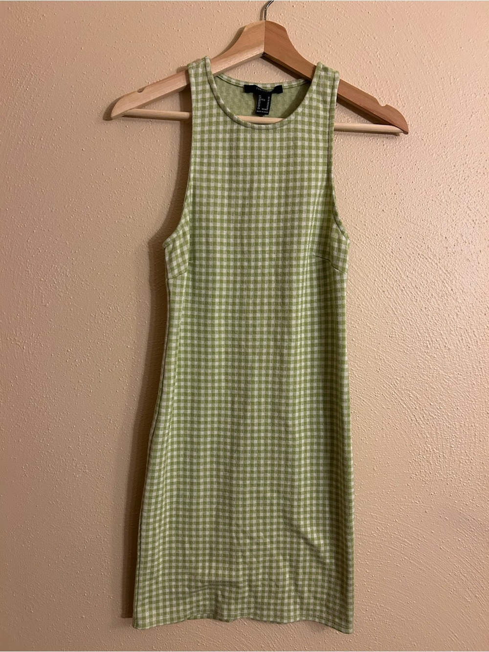 Forever 21 Light Green Gingham Mini Dress